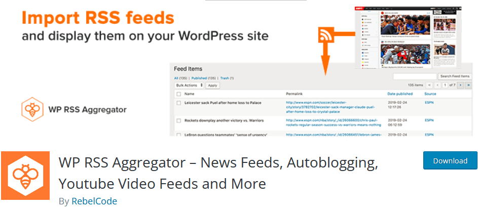 WP RSS Aggregator By RebelCode